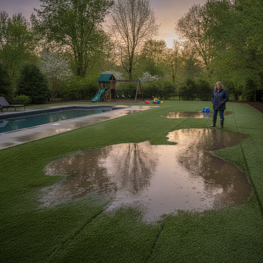How Does Artificial Turf Handle Heavy Rain and Drainage in Burke, VA? What Homeowners Need to Know