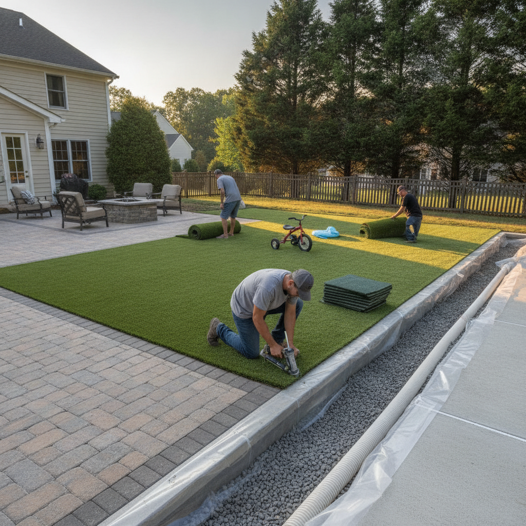 How Do You Install Artificial Turf on a Concrete or Paver Patio in Burke, VA? What Homeowners Need to Know