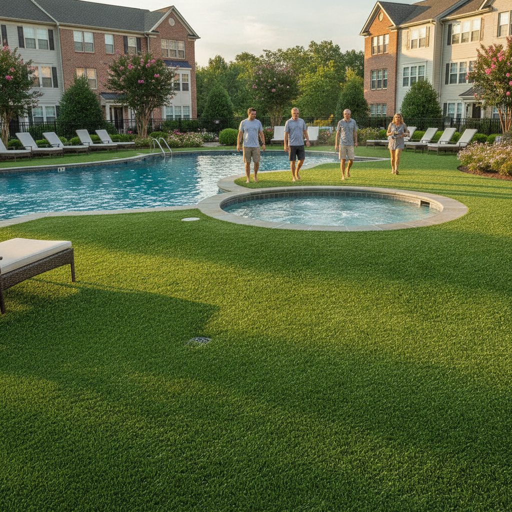 How Do You Install Artificial Turf Around a Pool or Hot Tub at an HOA Community in Great Falls, VA?