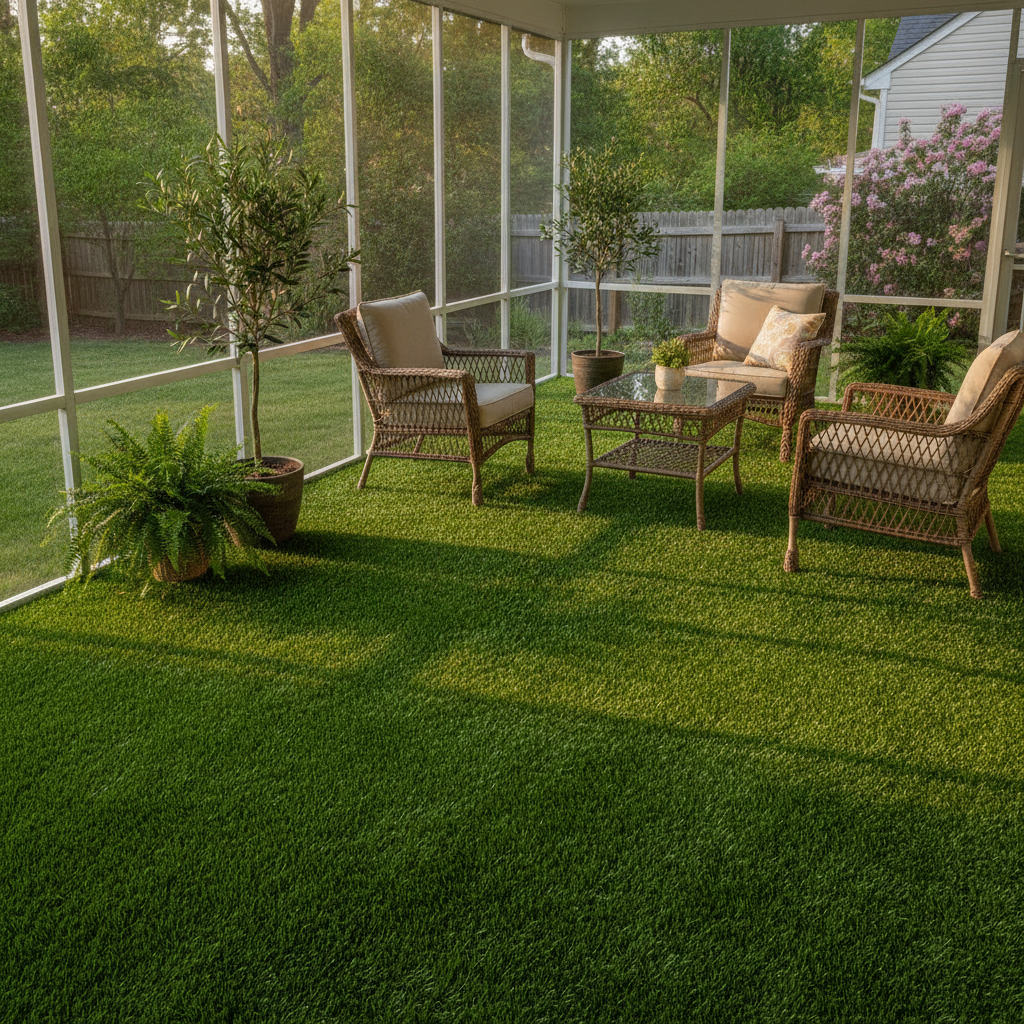 How Do You Install Artificial Turf Inside a Screened Porch or Sunroom in Rockville, MD?