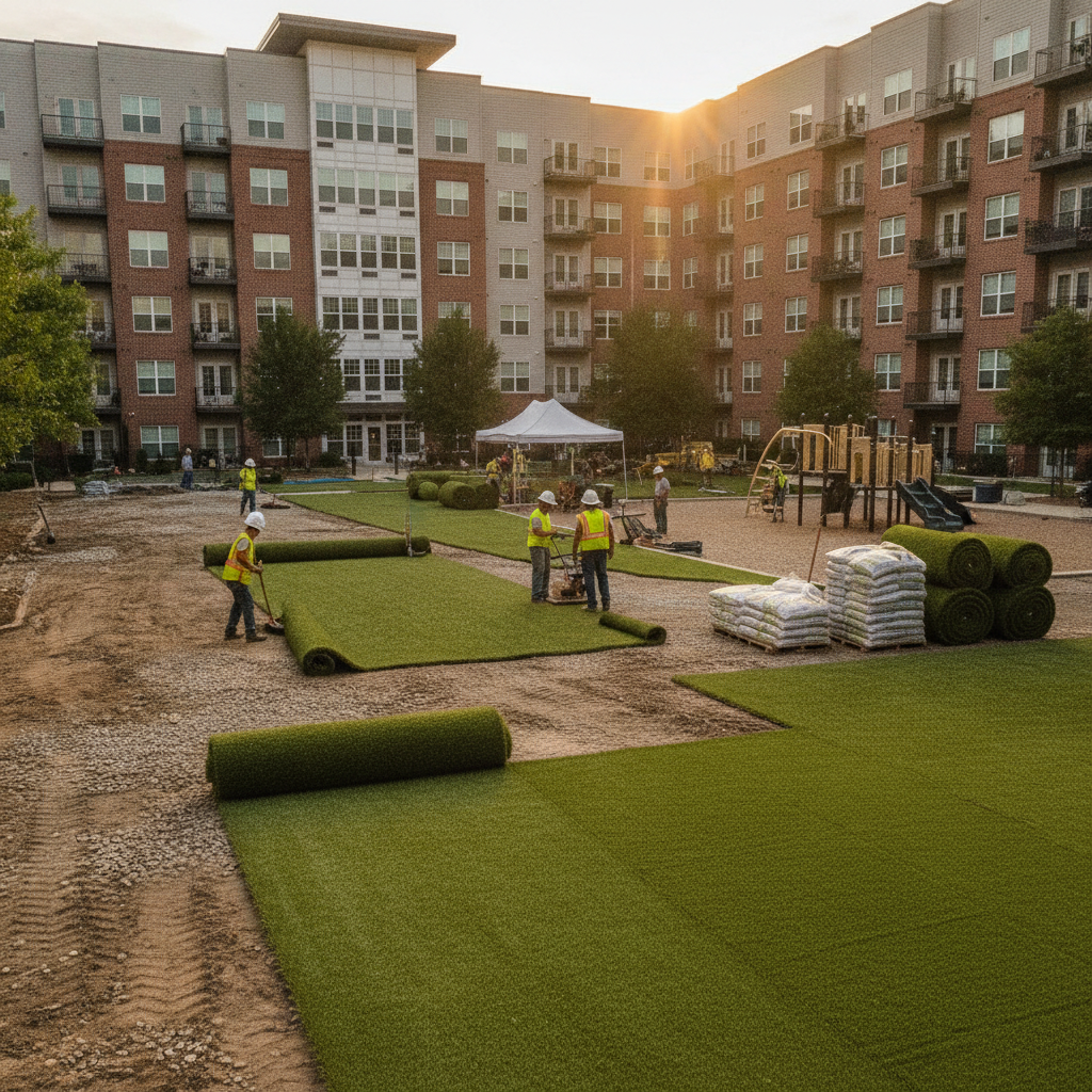 How Do You Install Artificial Turf on a Multi-Unit Apartment Complex Courtyard in Alexandria, VA? What Property Managers and Building Owners Need to Know