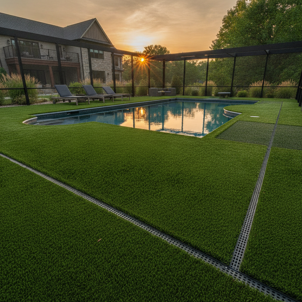 How Do You Install Artificial Turf Around a Pool Enclosure or Screen Room in Great Falls, VA? What Homeowners Need to Know